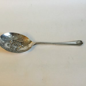 Vintage engelsk silverpläterad bärsked, Sheffield King-mönster L 8,5” skål B 2,75”