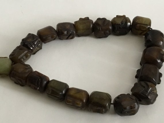 Vintage 1980’s Strand Of Hand Carved Soochow Jade… - image 5