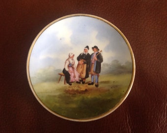 Vintage Zweedse vroege Rorstrand, Zweden Mini plaat/boter pat uitzoeken nationale kostuums 4 "dia