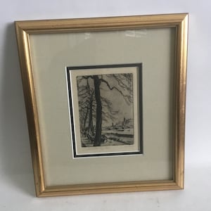 Signed Vintage Mid 20th Cent Orig Etching By Maurice Nerdier (1919-2003) French