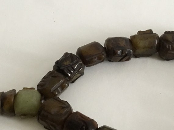 Vintage 1980’s Strand Of Hand Carved Soochow Jade… - image 6