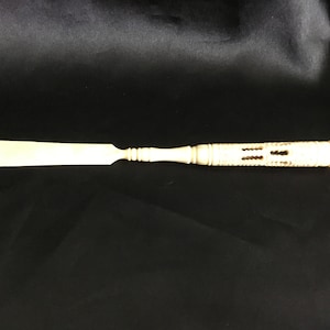 Caneta de imersão esculpida à mão antiga do final de 1800 e abridor de cartas 7,5" L