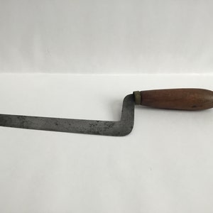 Antique English Victorian C 1860’s Herb / Food Chopper Wooden Handle With  Brass Collar,Sheffield (Marked)  Steel Blade.
