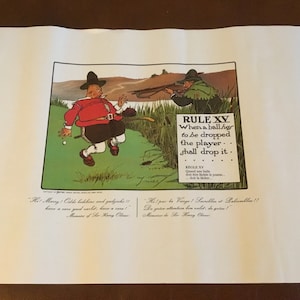 Regras do golfe Chas.Crombie Nascido na Escócia em 1880 Regra XV Quando uma bola precisa ser deixada cair, o jogador deve deixá-la cair.