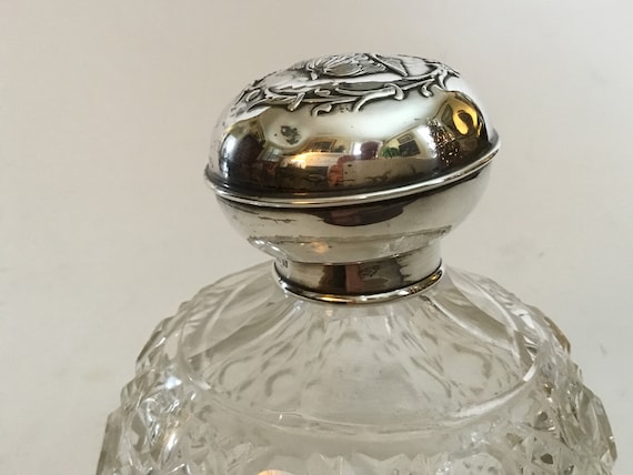 Antique English Cut Glass Victorian Perfume Bottle W