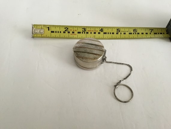 Vintage Small Sterling Chatelaine Pillbox Rouge Po