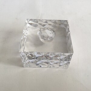 Beautiful Vintage Swedish Orrefors Crystal Square Candleholder 2.75 X 1.75”H