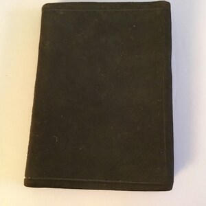 Vintage Mini Suede Back Book "Gems from Jean Ingelow" 3" X. 4.25"Beautiful Illustrations Enclosed Christmas Card van 1918.