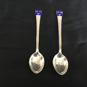 Paar Jahrgang Schwedisch Silber Souvenir Löffel C 1959