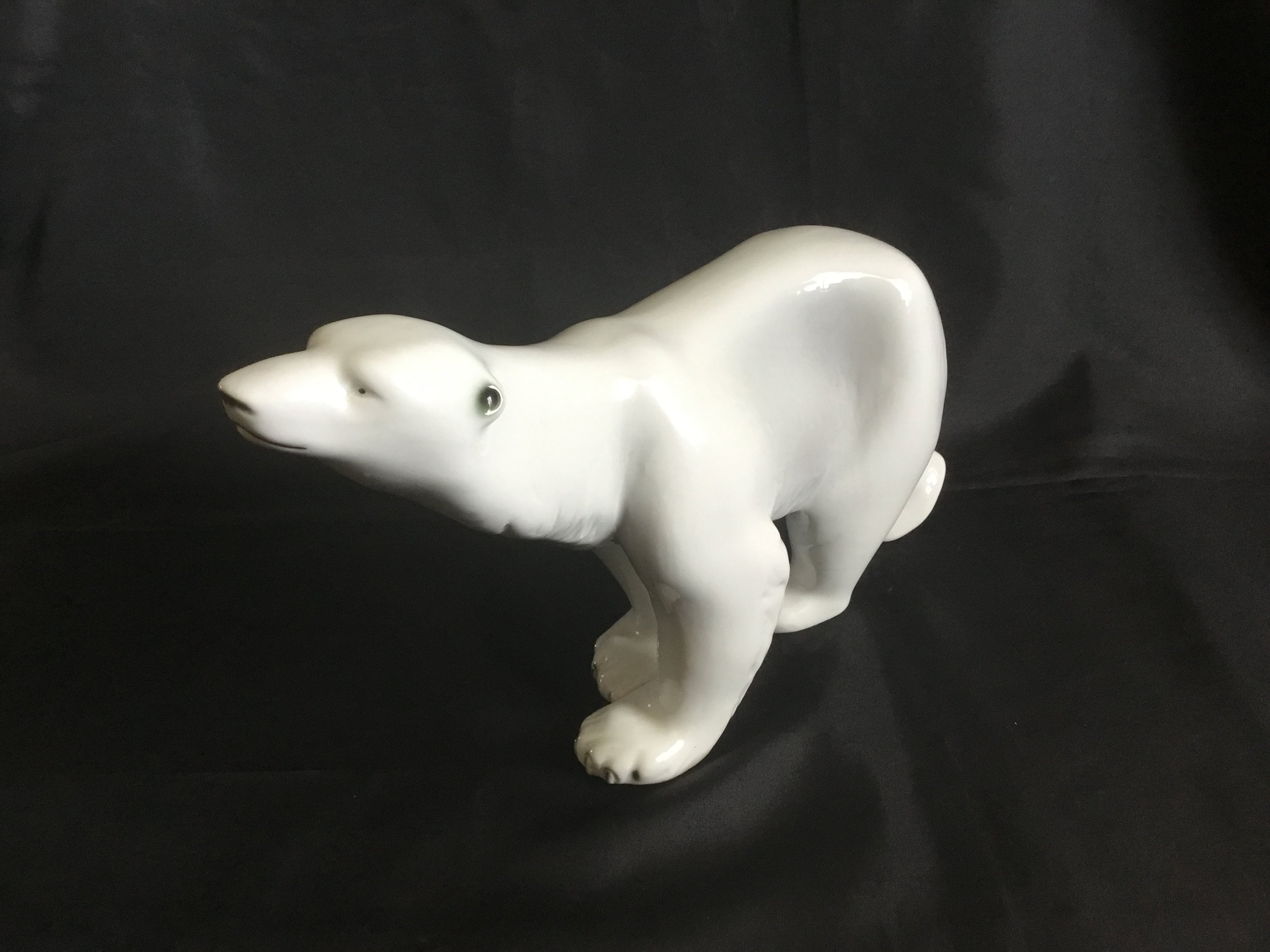 Majestic Vintage Large Royal Dux Porcelain Polar Bear Figurine