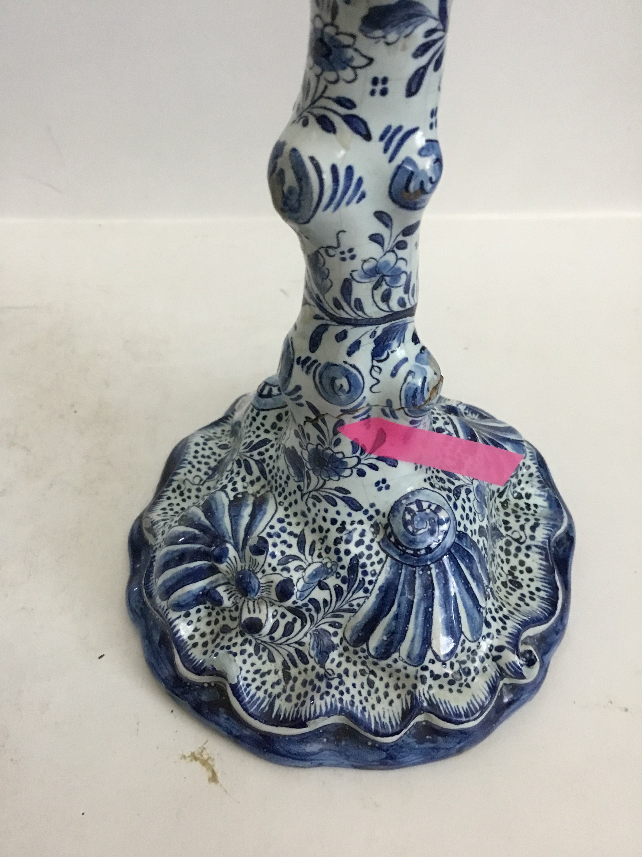Rare Antique Pair of Early 19th Century Delft Candlesticks Moulded as ...