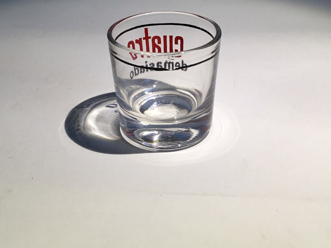 Vintage Español Shot Glass Cuatro Demasiado Etsy