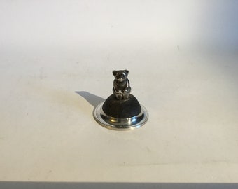 Antique Sterling Bear Pin Cushion By Sydney & Co. Birmingham 1910.