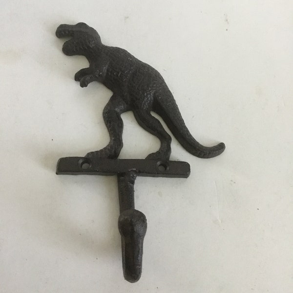 Awesome Metal Dinosaur Wall Hook Brownish Black  7” X 4.5”