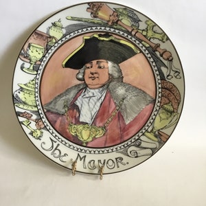 Vintage 1960’s Royal Doulton Character Plate “The Mayor” 10.5” Paper Tag Harrod’s,London