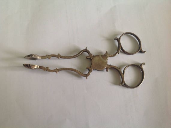 アンティーク イギリス 銀製装飾 トング イニシャル付き アンティーク