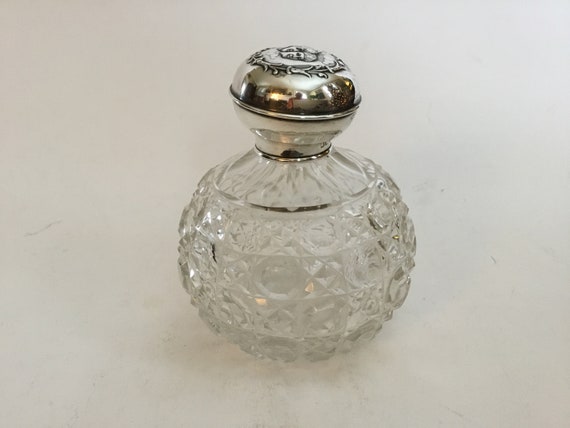 Antique English Cut Glass Victorian Perfume Bottle W