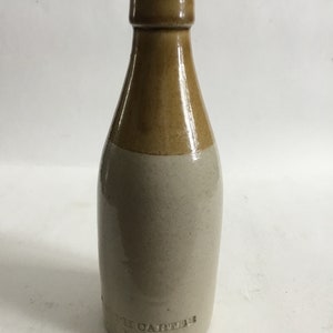 Antique Late 1800’s English Salt Glazed Stoneware Ginger Bottle Impressed Mark