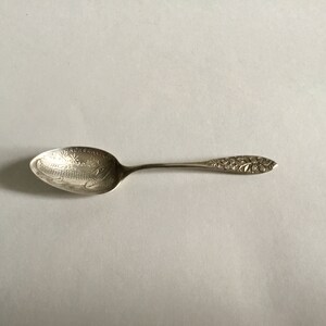 Lovely Vintage Sterling Souvenir Spoon, Jacksonville Fl. Engraved Alli9 In Bowl. L  3.5”
