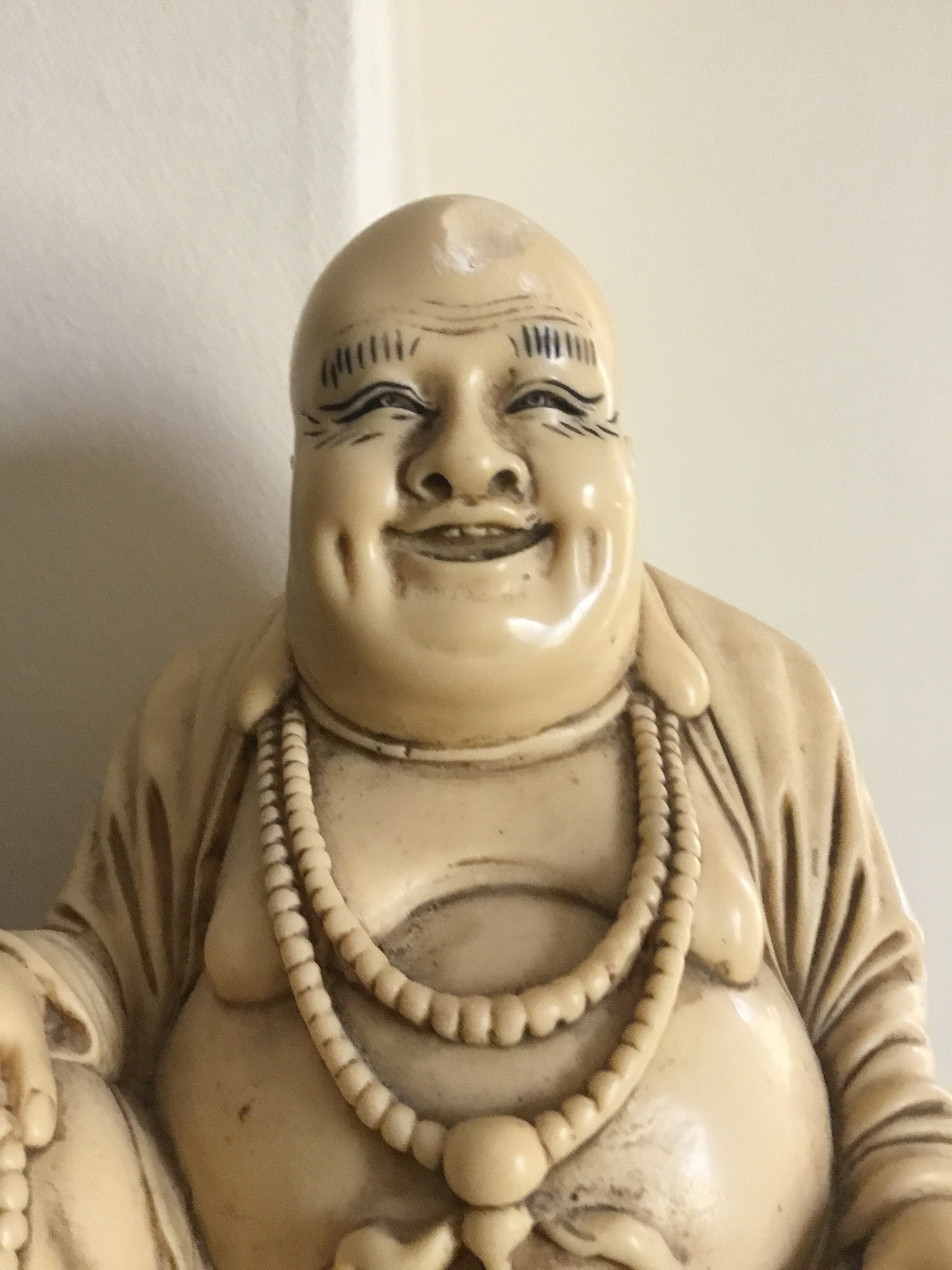【中古】 Hotel Buddha Antique Bayon Style Khmer Stone Seated Naga Meditation