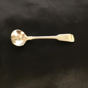 Antique Early Victorian Sterling Silver Mustard Spoon By Jonathan Hayne London 1841.Fiddle Pattern
