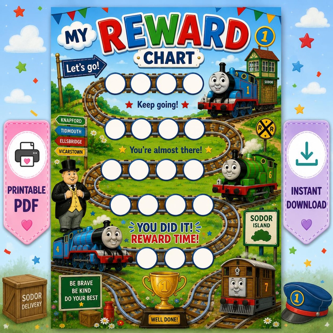 Train Reward Chart Printable PDF | Thomas Inspired Behaviour Chart ...