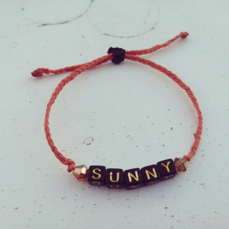 Personalized Beaded Stretch Name Bracelet Idletter Beads Etsy