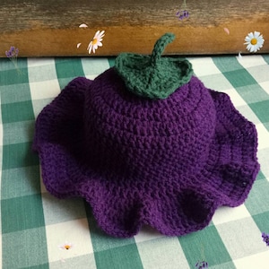 Blackberry-pet | Gehaakt | Paarse tulp feeënmuts