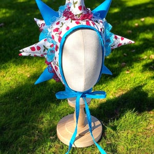 Electric Strawberry Liberty Spike Bonnet | Adult Sized | OOAK | Handmade