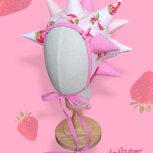 Strawberry Bomb - Liberty Spike Bonnet | Adult Sized | OOAK |  Handmade | Clowncore Kidcore Weirdcore Spiked Hood