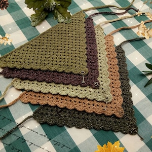 Sparkling Goblincore Hair Kerchief w/ Key | 10 Colours | Cottagecore | Fae Bandanas | Glitter Goblin | Garden Witch | Mossy Colours
