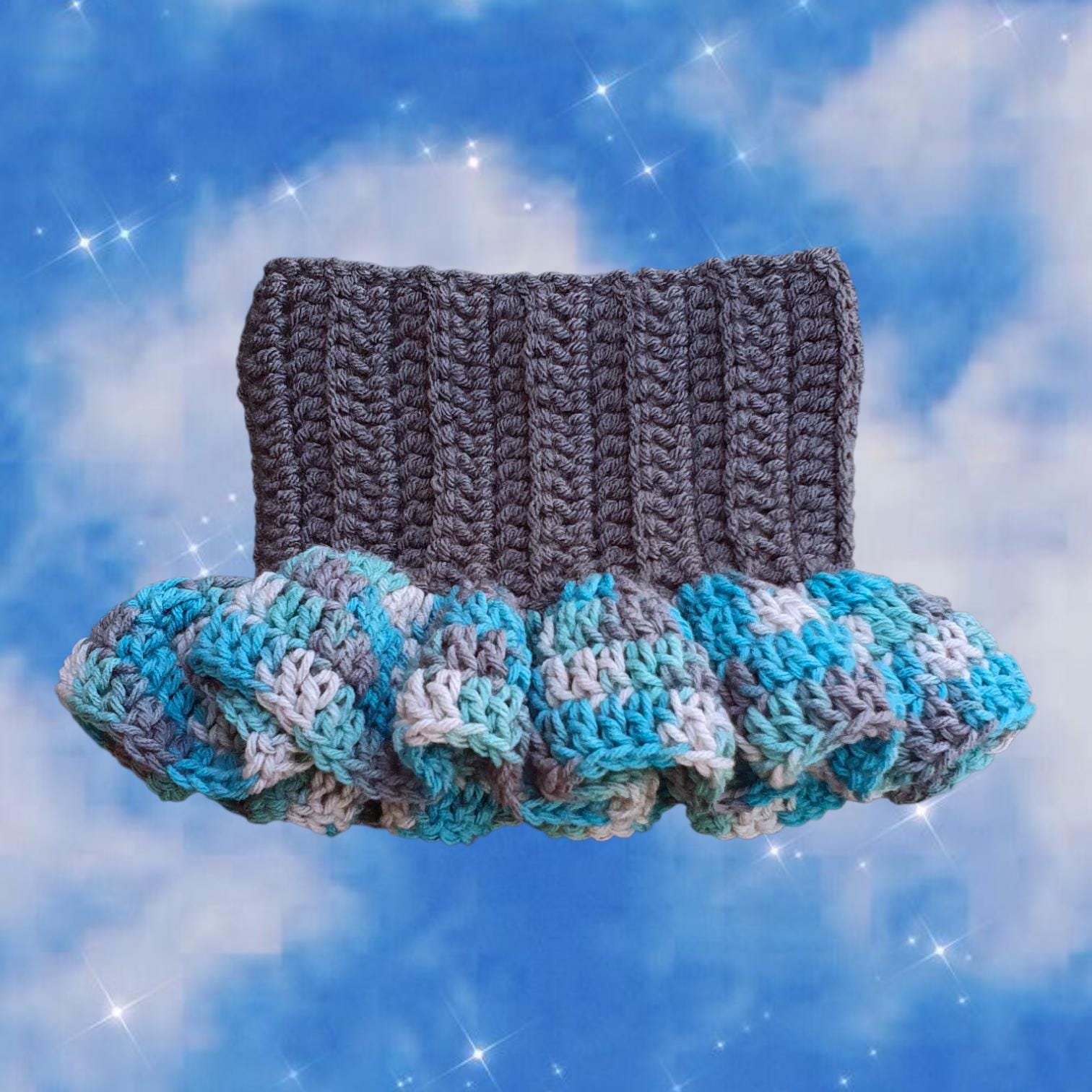 Crochet Jester Hat & Ruffle Collar | Frosted Fool | Handmade to Order ...