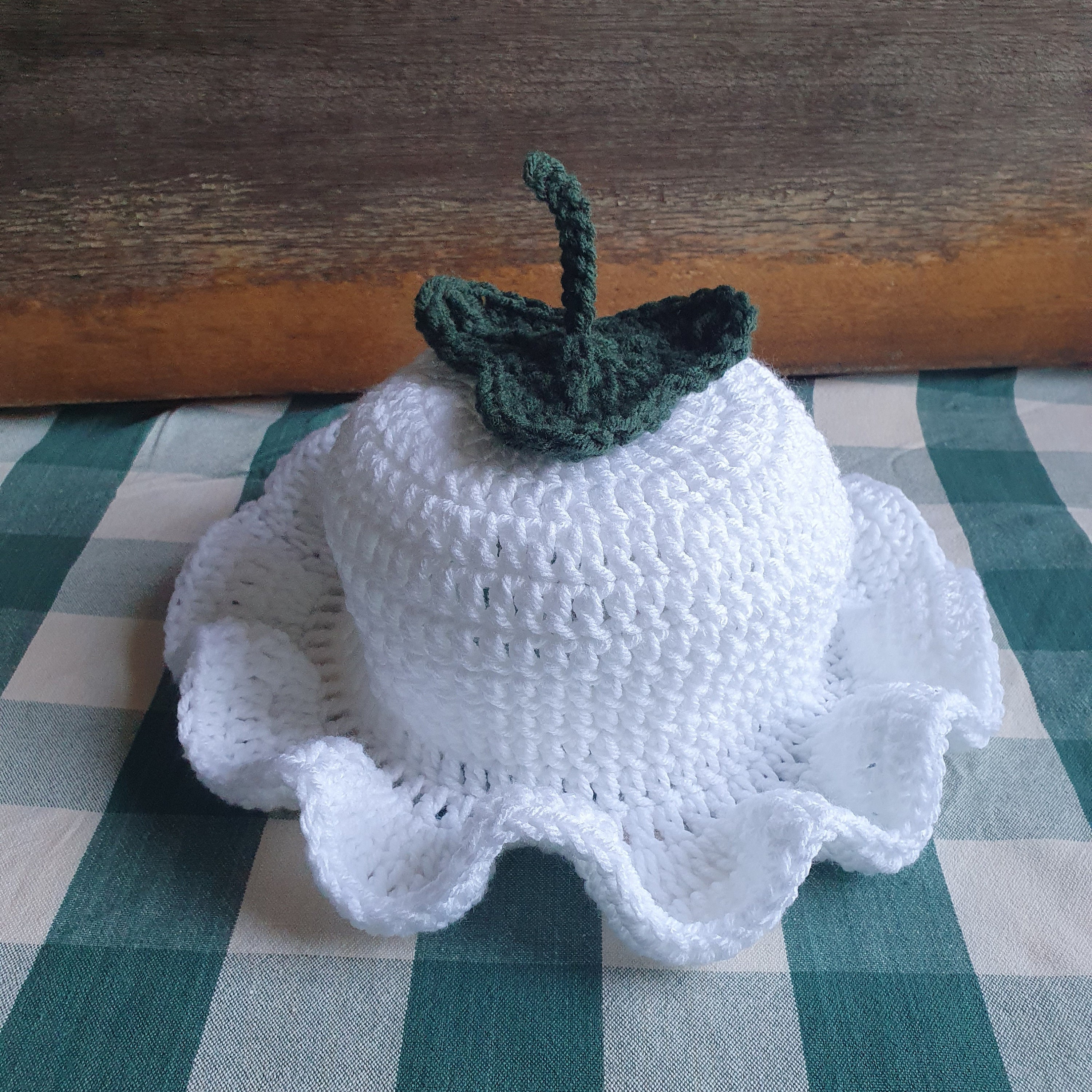 Lily of the Valley Bucket Hat | Hand Crocheted | White Tulip