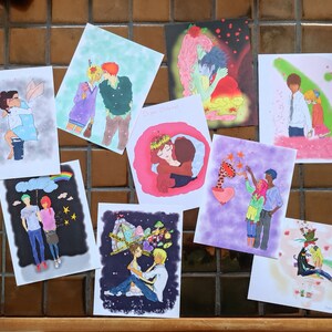 Sortiment an Briefkarten 'Die Liebenden'