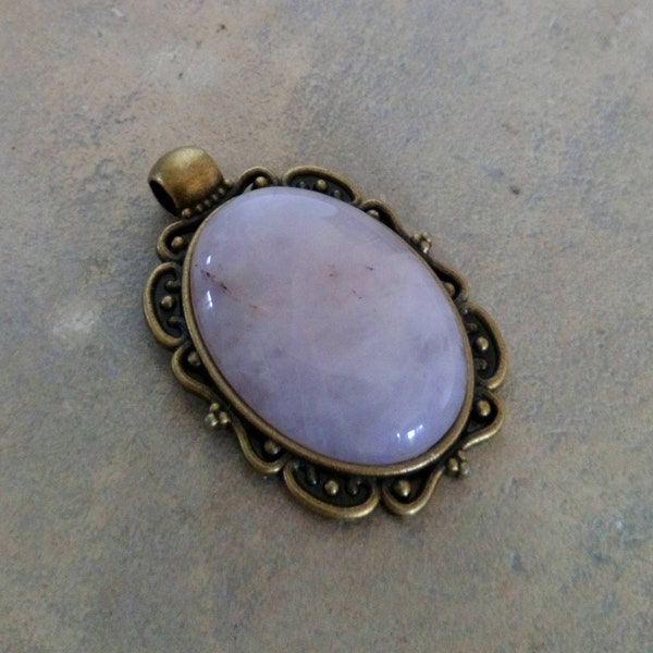 Support bronze pendant 'rose Quartz'