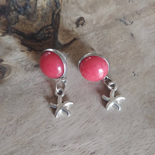 Boucles 'Étoiles d'Agate rouge'