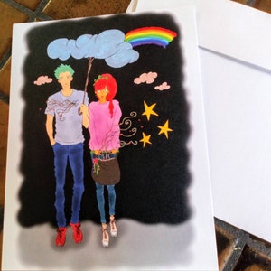 Carte de correspondance 'Kiss Kiss Rainbow'