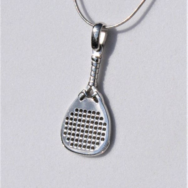 Pendentif de raquette de padel, pendentif de raquette de tennis de padel, Silber Padel Anhänger, collier pendentif de sport, pendentif de sport de padel, cadeau des amateurs de padel