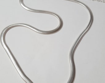 Snake necklace, Sterling silver snake chain necklace, Flat snake chain, flat snake silver choker
