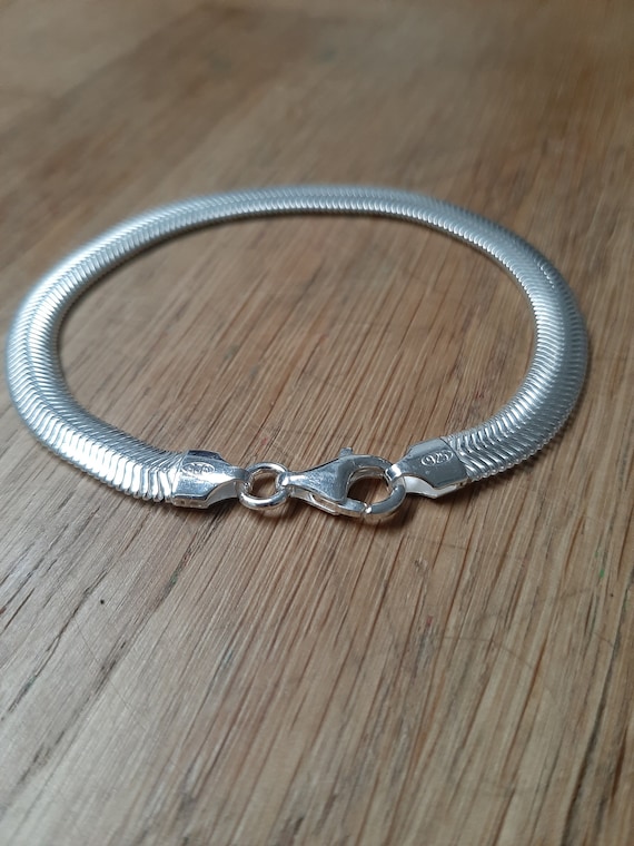 1pc Women's Simple & Fashionable Stainless Steel Silver Flat Snake Chain  Bracelet | SHEIN