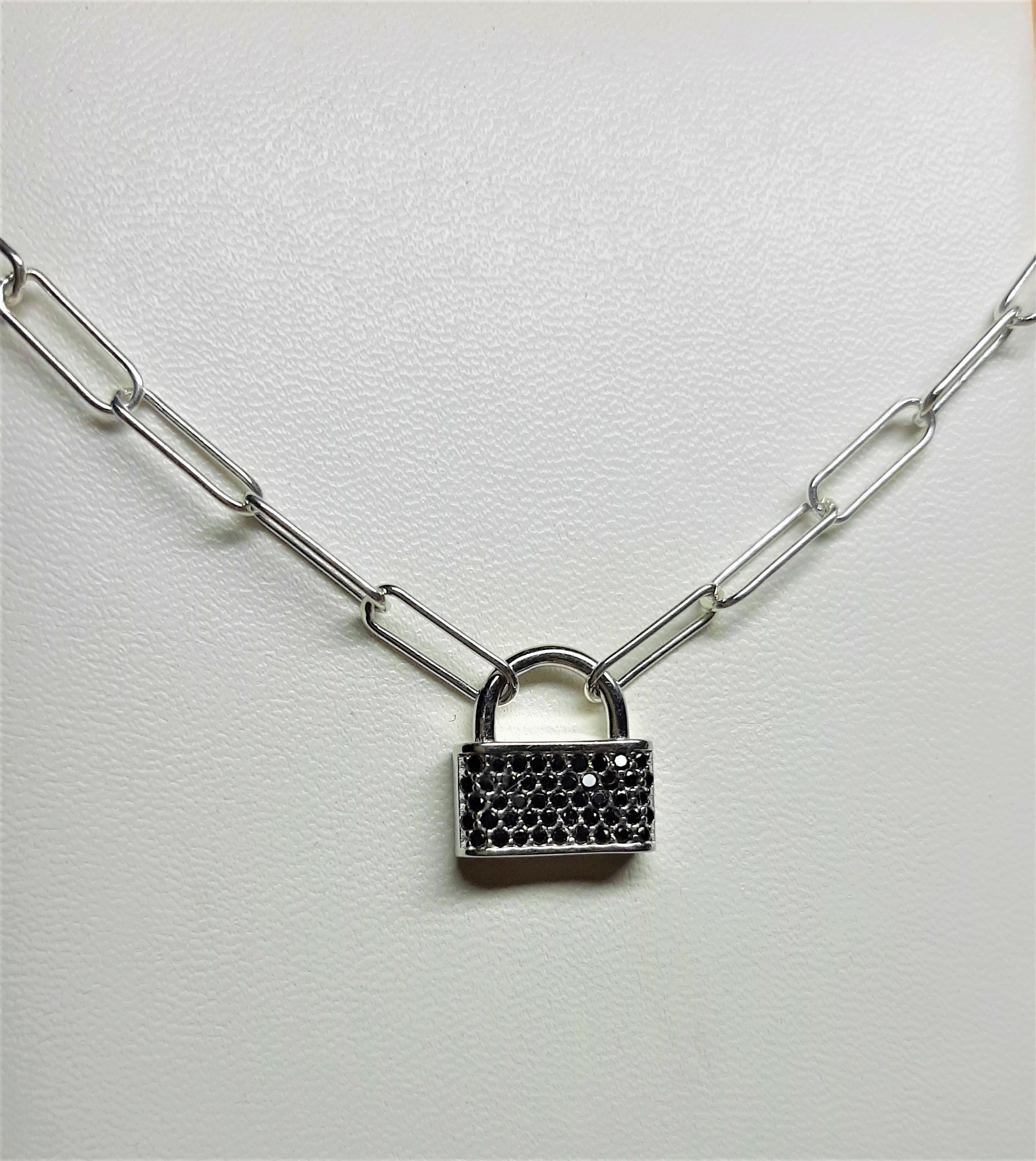 Padlock Necklace Lock Pendant Lock Charm Necklace for Women 