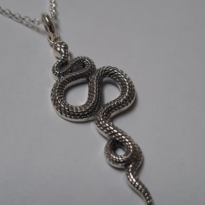 Snake necklace, Snake jewelry, Snake pendant, Snake necklace, Sterling silver snake pendant, Snake Handmade