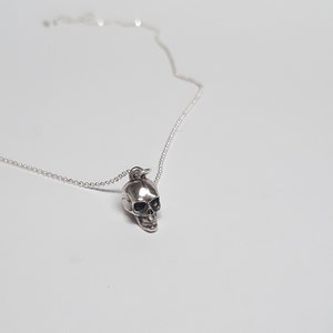 Skull pendant necklace, 925 Sterling silver small skull pendant, mini skull pendant, skull silver pendant, skull charm