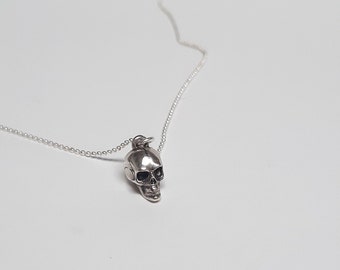 Skull pendant necklace, 925 Sterling silver small skull pendant, mini skull pendant, skull silver pendant, skull charm