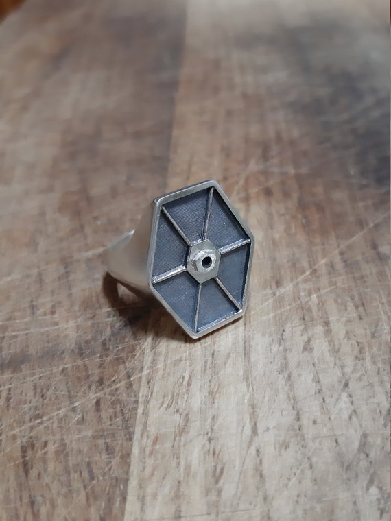 Tie Fighter Tie Fighter Ring Tie Ring Star Wars Ring Star Etsy