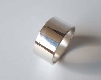 Ecofriendly ring, wide silver ring, wide silver band, 925 Sterling Silver recycled, Chunky silver ring