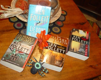 Lot of 4 Ken Follett Suspense Thrillers, Spy Novels Paperbacks - pre-owned