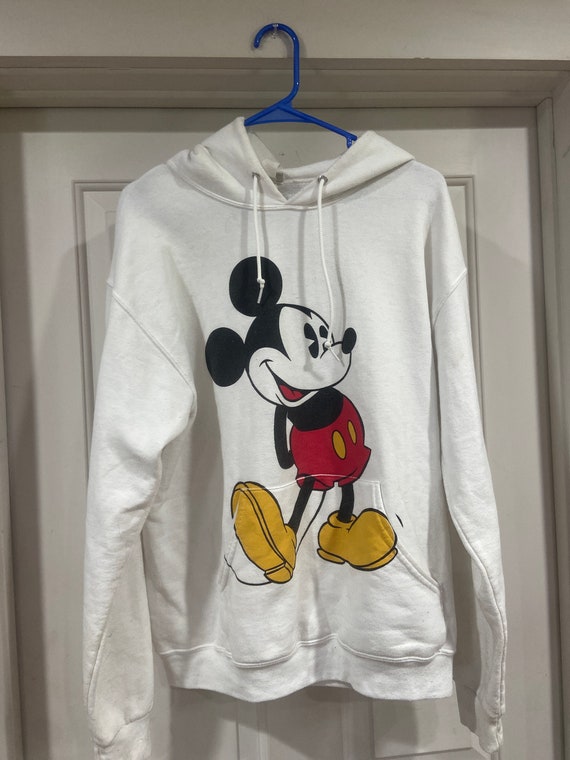 90'S Disney Mickey Mouse character sweatshirt, sweatshirt, made in USA, men's XL size, vintage cotton white type Vintage Second Hand