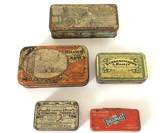 Very old Tin boxes / Art nouveau / vintage