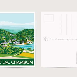 Carte postale AUVERGNE 10X14CM / Esprit Vintage / lac Chambon 2